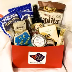 A locally inspired gift basket in Berks County, PA, featuring artisan products from small businesses. Perfect as a unique gift, corporate basket, or special occasion present.